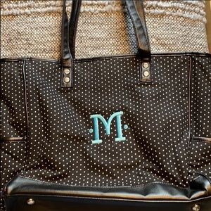 Thirty One 31 Gifts CINDY TOTE SWISS DOT -preowned